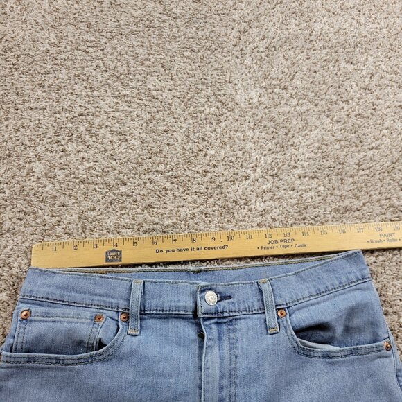 Levis 502 Jeans Mens 33x30 Tag 33x32 Blue Tapered Denim Flaw - Picture 2 of 8